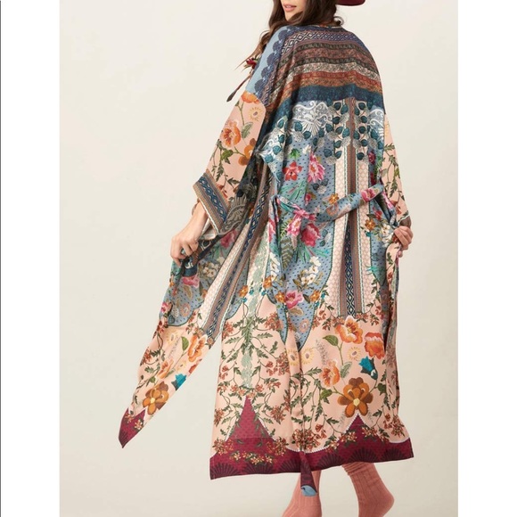 Boho multicolored kimono rap cover up - Picture 2 of 8